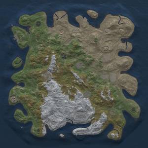 Thumbnail Rust Map: Procedural Map, Size: 4500, Seed: 645432084, 19 Monuments