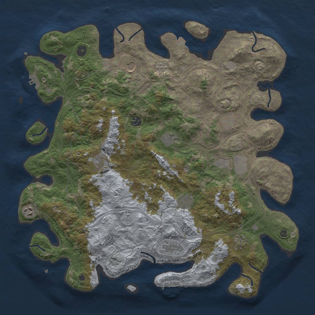 Rust Map: Procedural Map, Size: 4500, Seed: 645432084, 19 Monuments