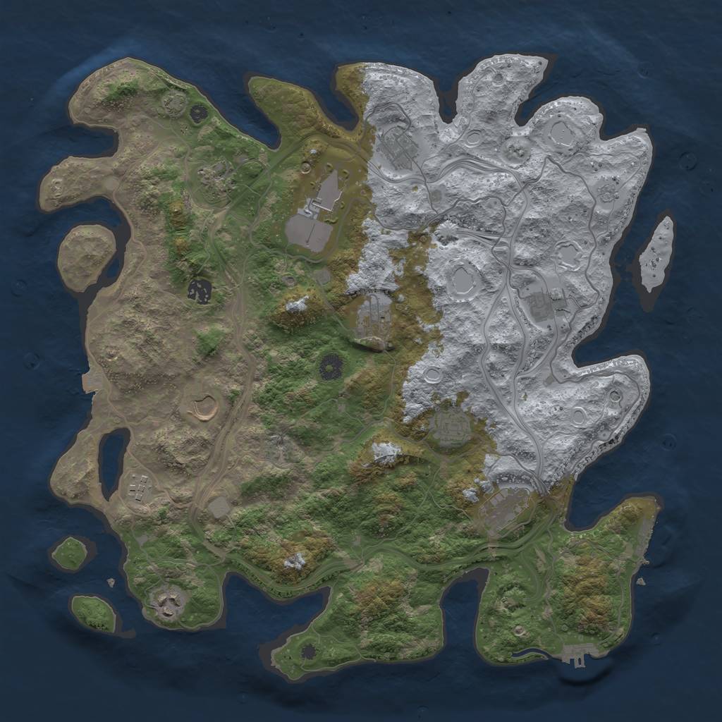 Rust Map: Procedural Map, Size: 4250, Seed: 1820863628, 19 Monuments
