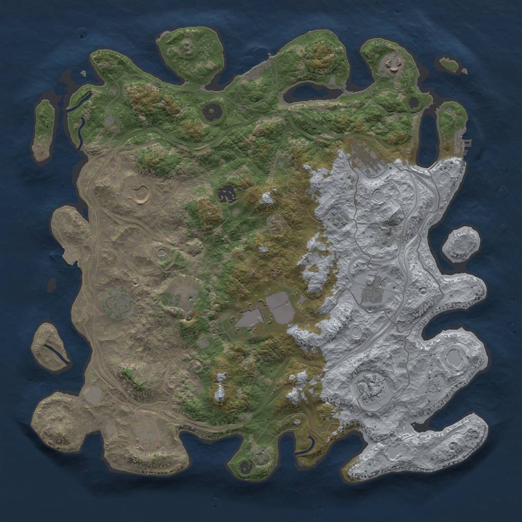 Rust Map: Procedural Map, Size: 4250, Seed: 420090157, 19 Monuments
