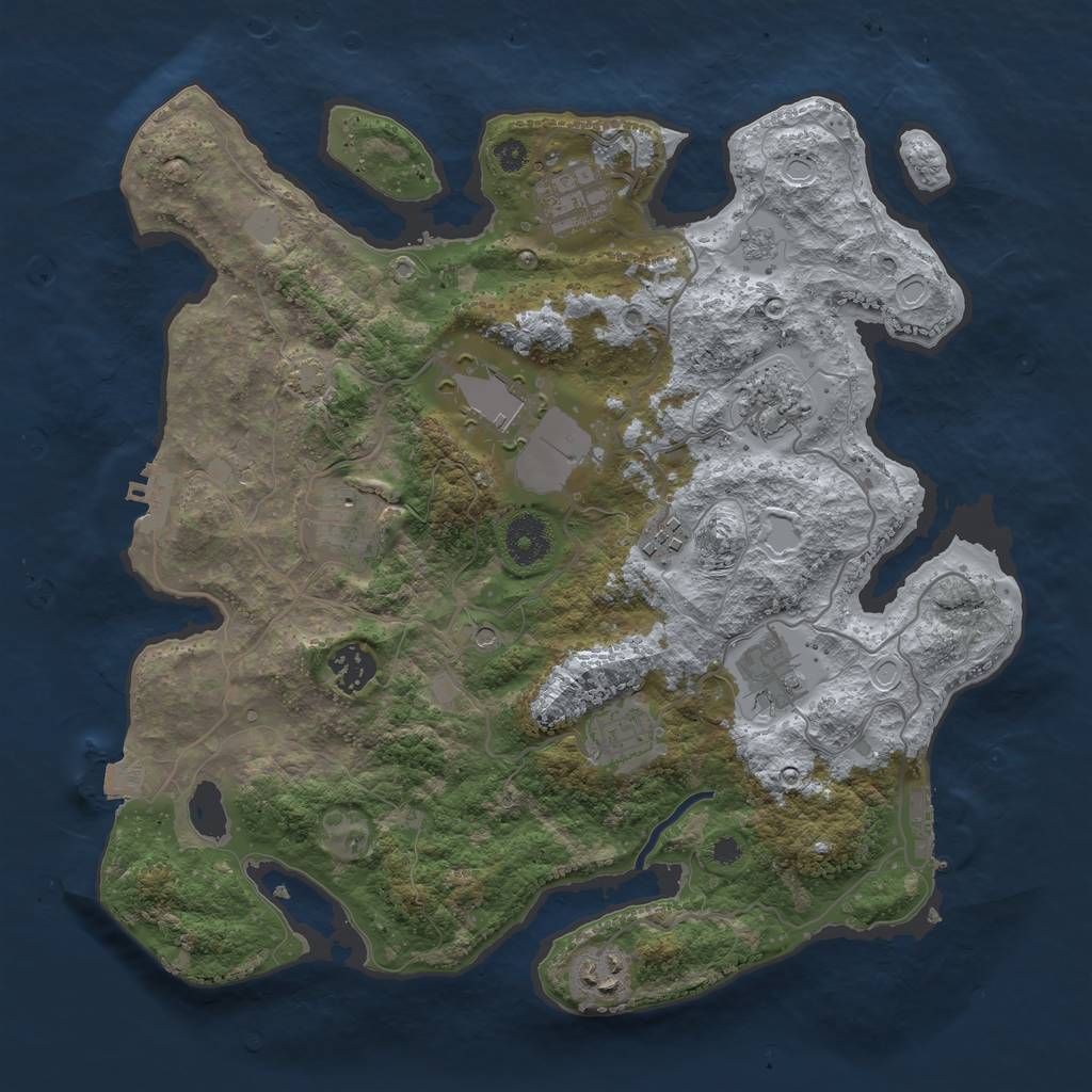 Rust Map: Procedural Map, Size: 3500, Seed: 1167511947, 17 Monuments