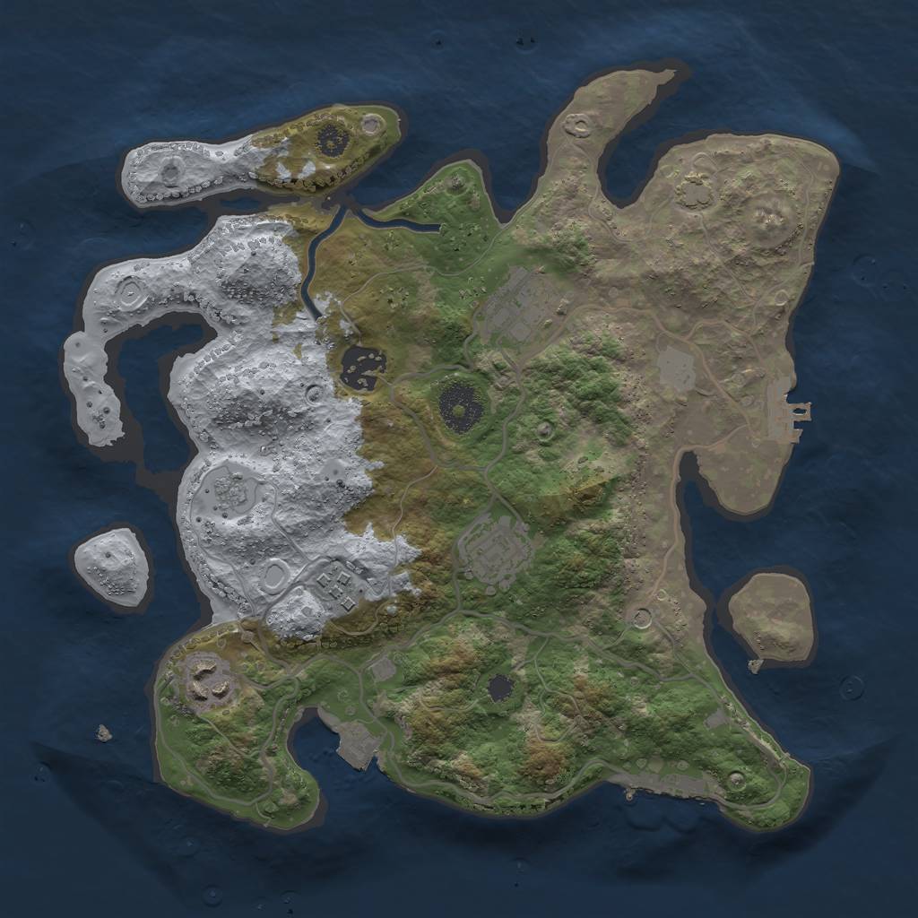Rust Map: Procedural Map, Size: 3000, Seed: 27652, 13 Monuments