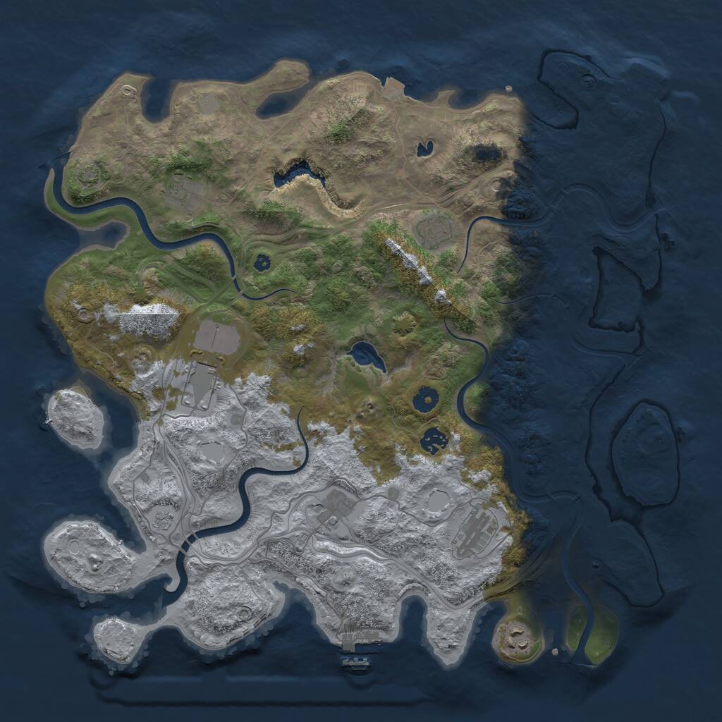 Rust Map: Procedural Map, Size: 4250, Seed: 29007, 13 Monuments