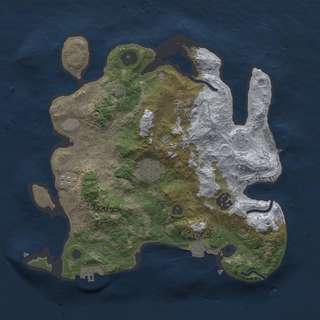 Rust Map: Procedural Map, Size: 3000, Seed: 986765354, 11 Monuments