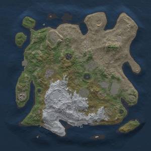 Thumbnail Rust Map: Procedural Map, Size: 3500, Seed: 1315854683, 18 Monuments