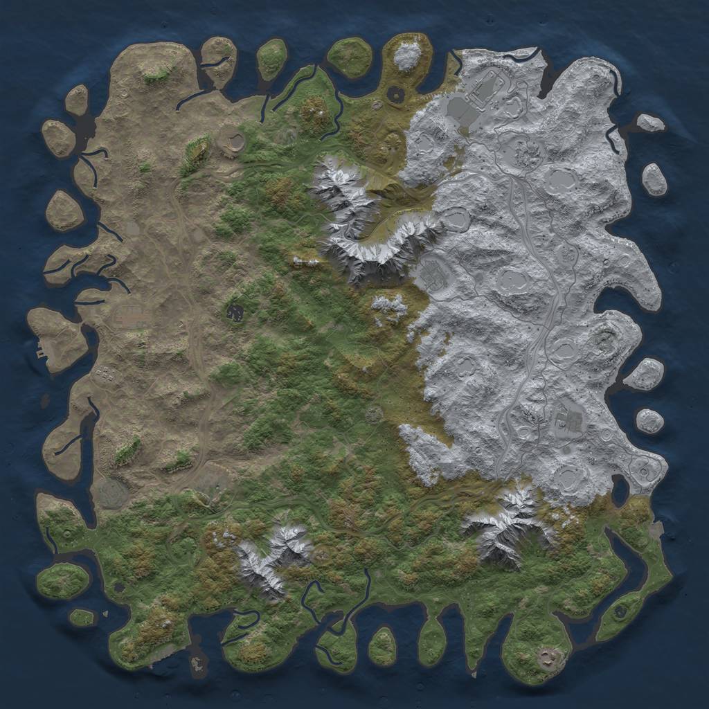 Rust Map: Procedural Map, Size: 6000, Seed: 11379, 19 Monuments