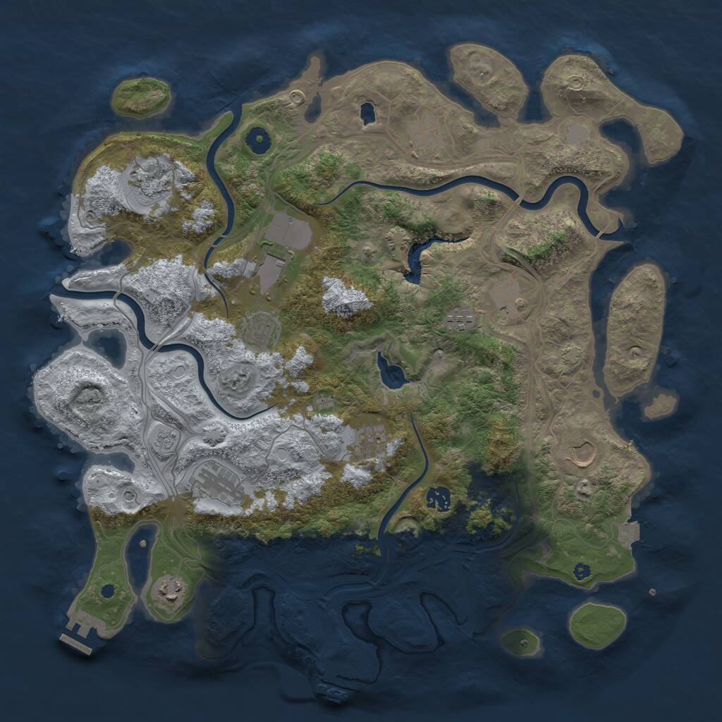 Rust Map: Procedural Map, Size: 4250, Seed: 472531860, 17 Monuments