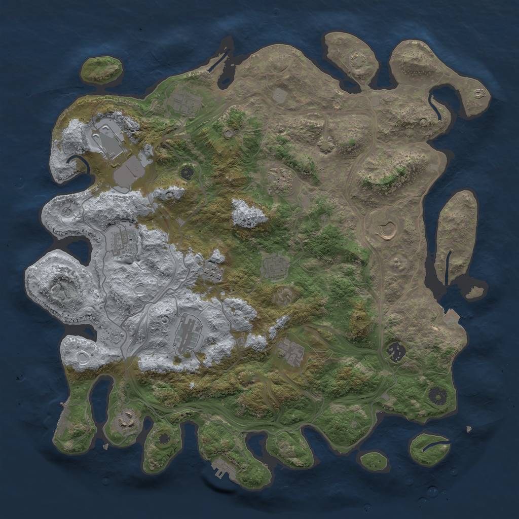 Rust Map: Procedural Map, Size: 4250, Seed: 472531860, 19 Monuments