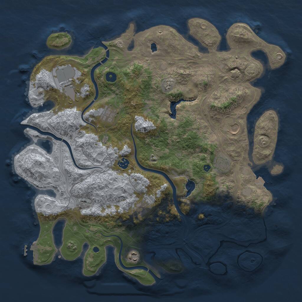 Rust Map: Procedural Map, Size: 4250, Seed: 472531860, 12 Monuments