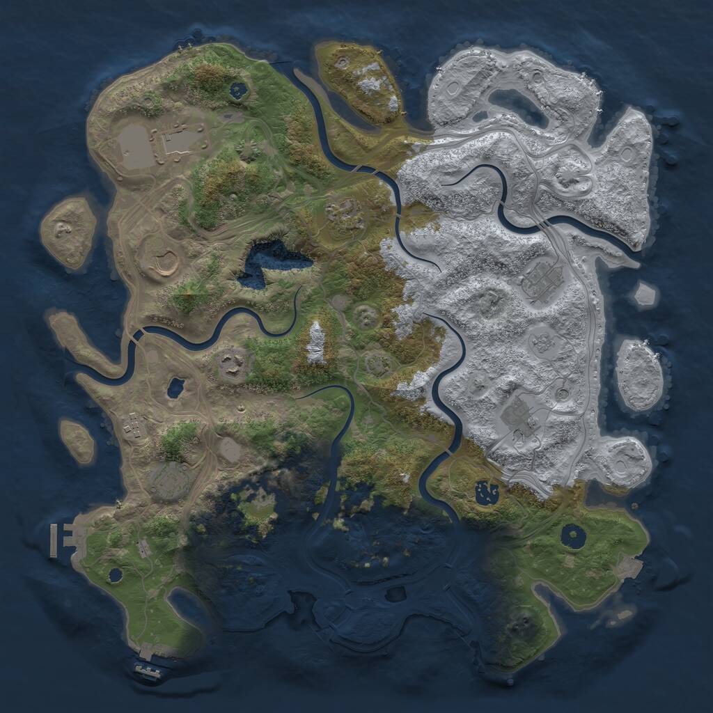 Rust Map: Procedural Map, Size: 4250, Seed: 172655599, 16 Monuments
