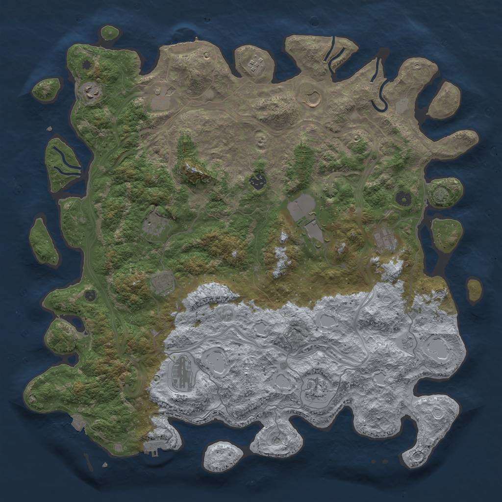Rust Map: Procedural Map, Size: 4800, Seed: 276165014, 19 Monuments