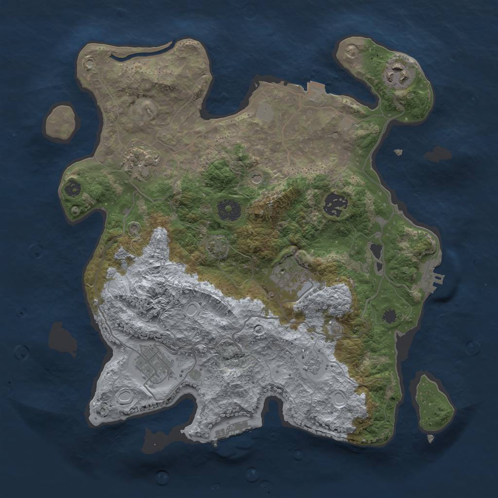 Rust Map: Procedural Map, Size: 3200, Seed: 66680, 13 Monuments