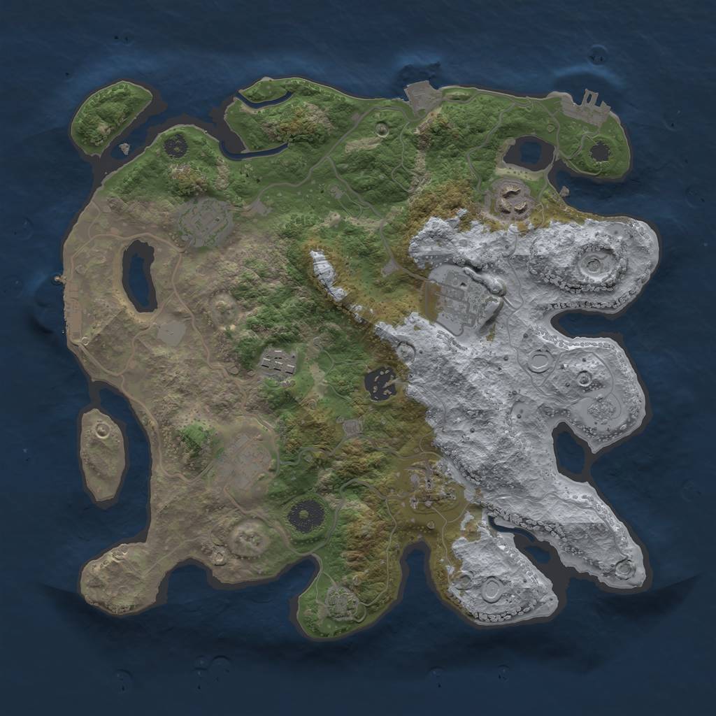 Rust Map: Procedural Map, Size: 3200, Seed: 1435729874, 15 Monuments