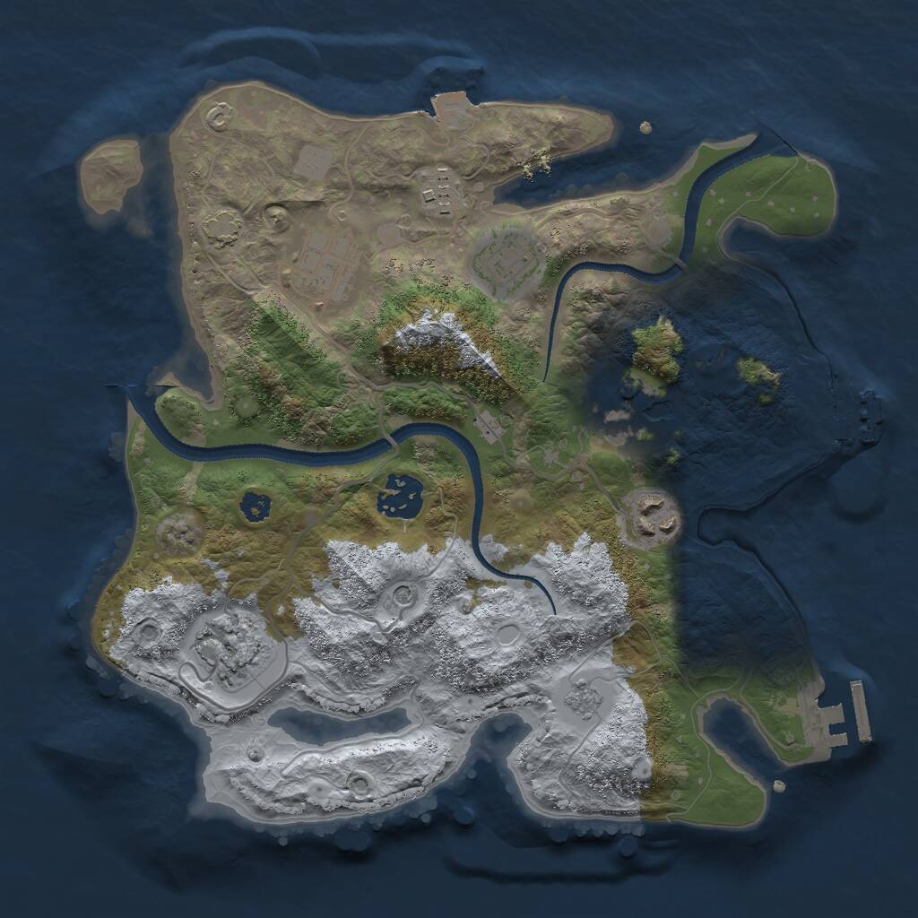 Rust Map: Procedural Map, Size: 3000, Seed: 12121212, 13 Monuments