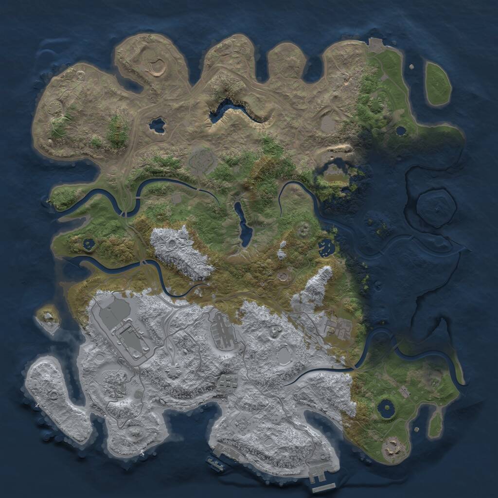 Rust Map: Procedural Map, Size: 4250, Seed: 111664, 16 Monuments