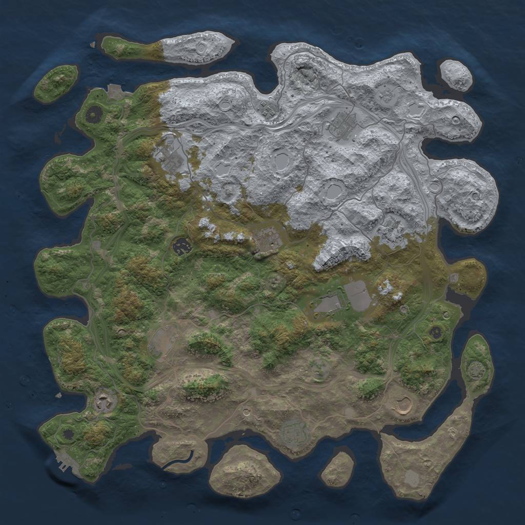 Rust Map: Procedural Map, Size: 4500, Seed: 2980615, 18 Monuments