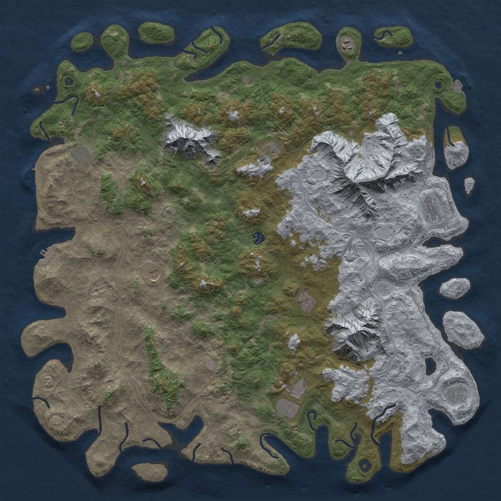 Rust Map: Procedural Map, Size: 6000, Seed: 1013319087, 19 Monuments