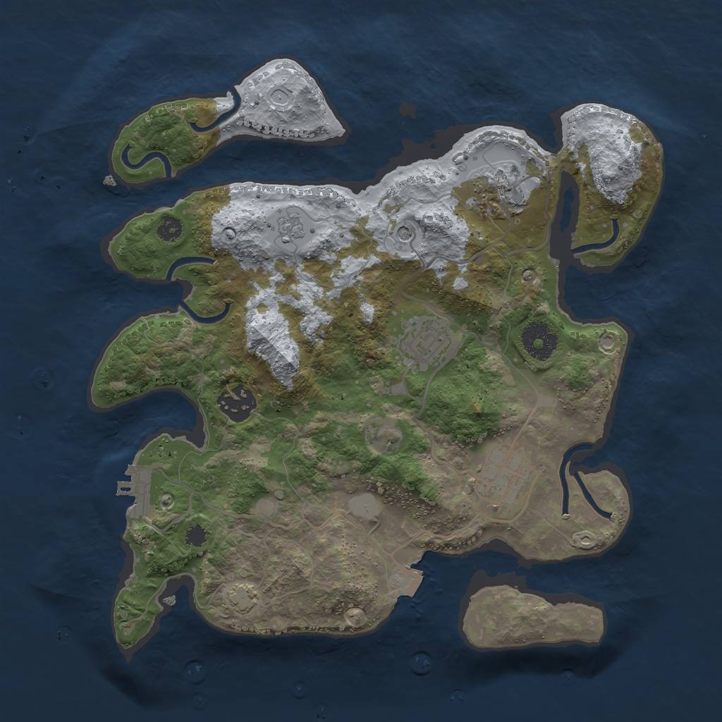 Rust Map: Procedural Map, Size: 3000, Seed: 355973087, 11 Monuments