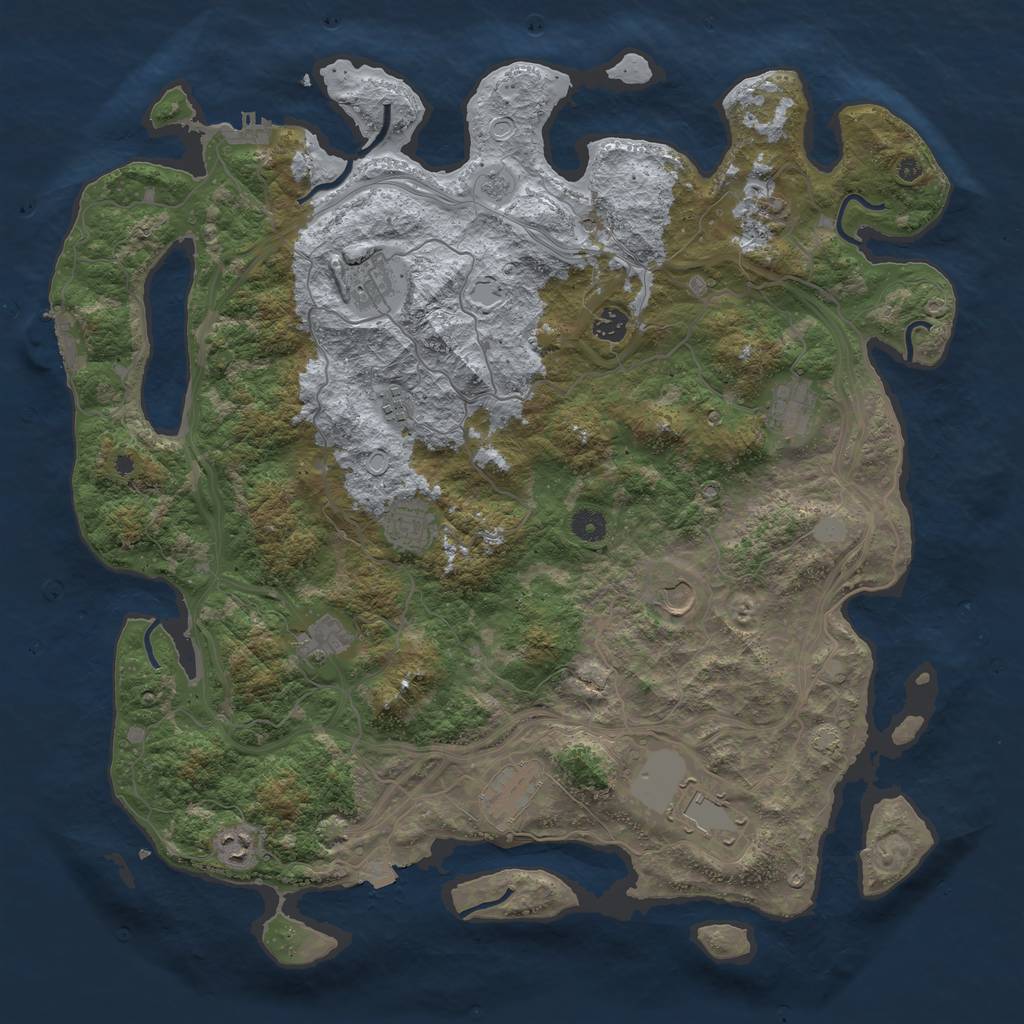 Rust Map: Procedural Map, Size: 4500, Seed: 220194135, 19 Monuments