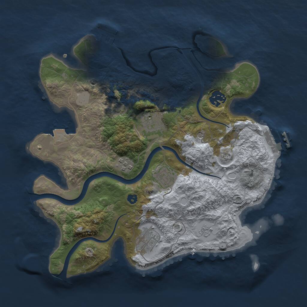 Rust Map: Procedural Map, Size: 3000, Seed: 1357718920, 11 Monuments