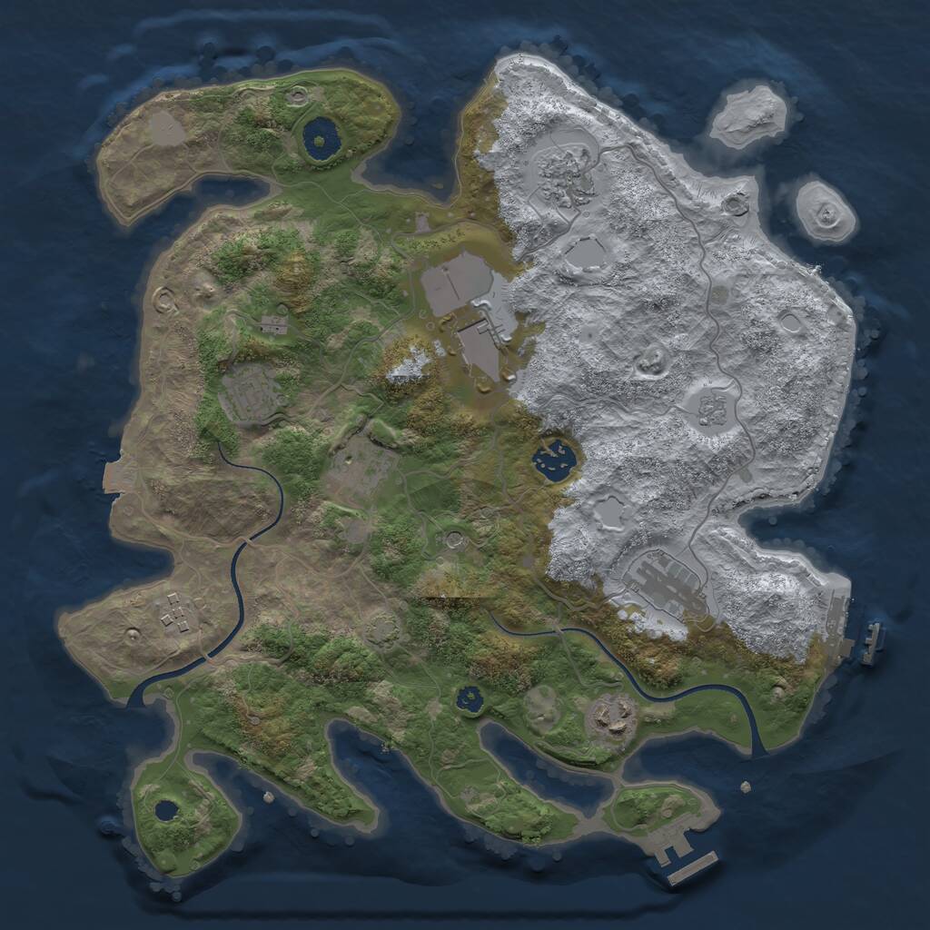 Rust Map: Procedural Map, Size: 3500, Seed: 430170362, 14 Monuments