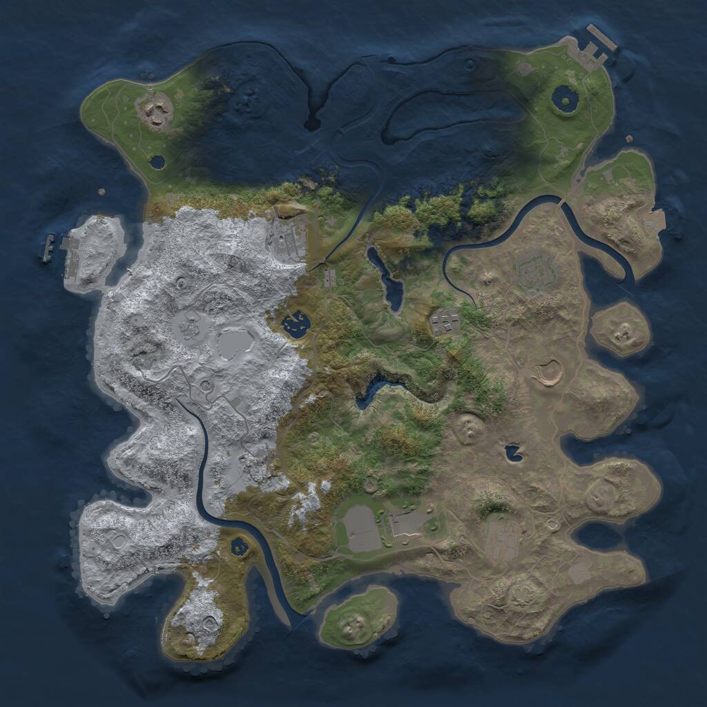 Rust Map: Procedural Map, Size: 4000, Seed: 644338817, 15 Monuments