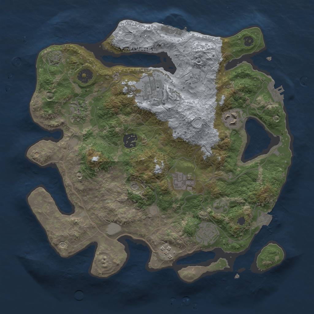 Rust Map: Procedural Map, Size: 3200, Seed: 1450421407, 15 Monuments