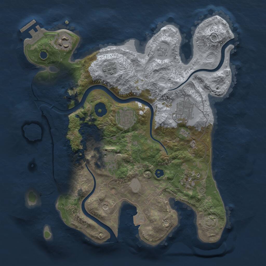 Rust Map: Procedural Map, Size: 3000, Seed: 1594900304, 11 Monuments