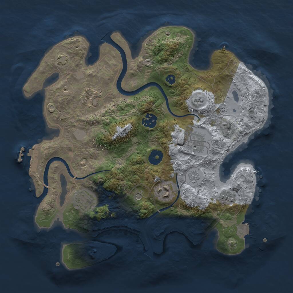 Rust Map: Procedural Map, Size: 3000, Seed: 708887018, 11 Monuments