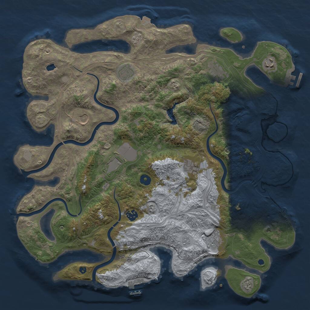 Rust Map: Procedural Map, Size: 4250, Seed: 977084493, 15 Monuments