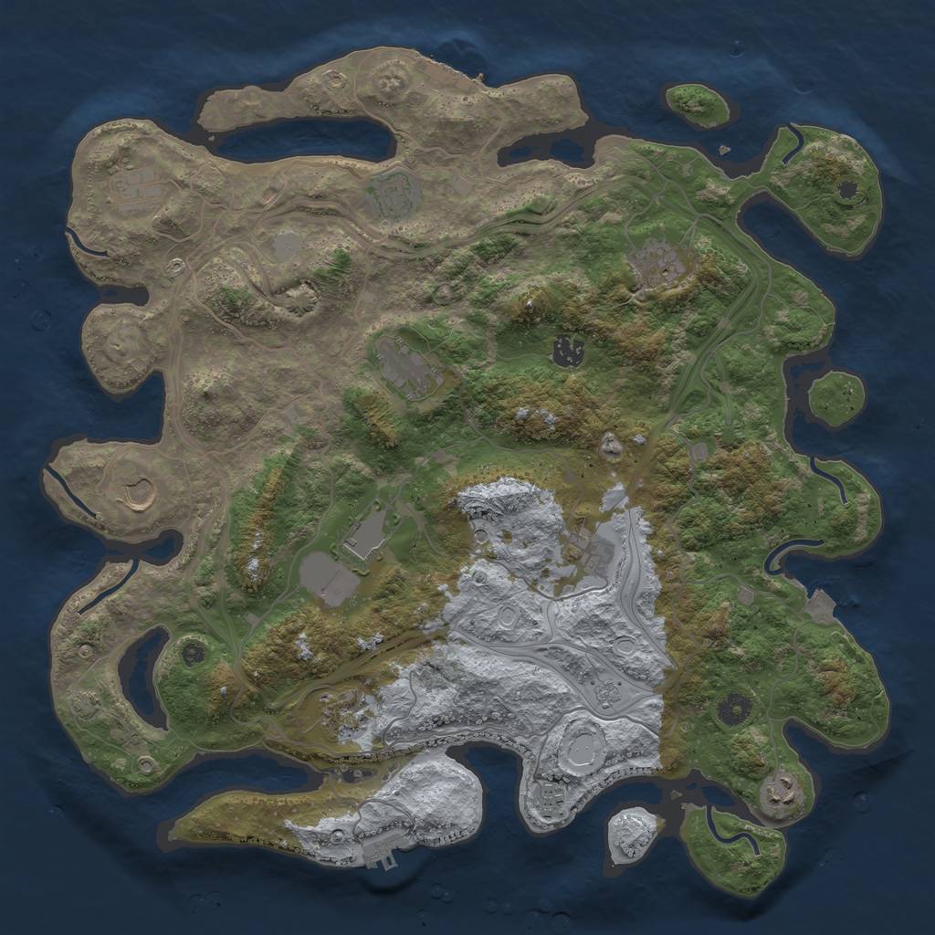 Rust Map: Procedural Map, Size: 4250, Seed: 977084493, 19 Monuments