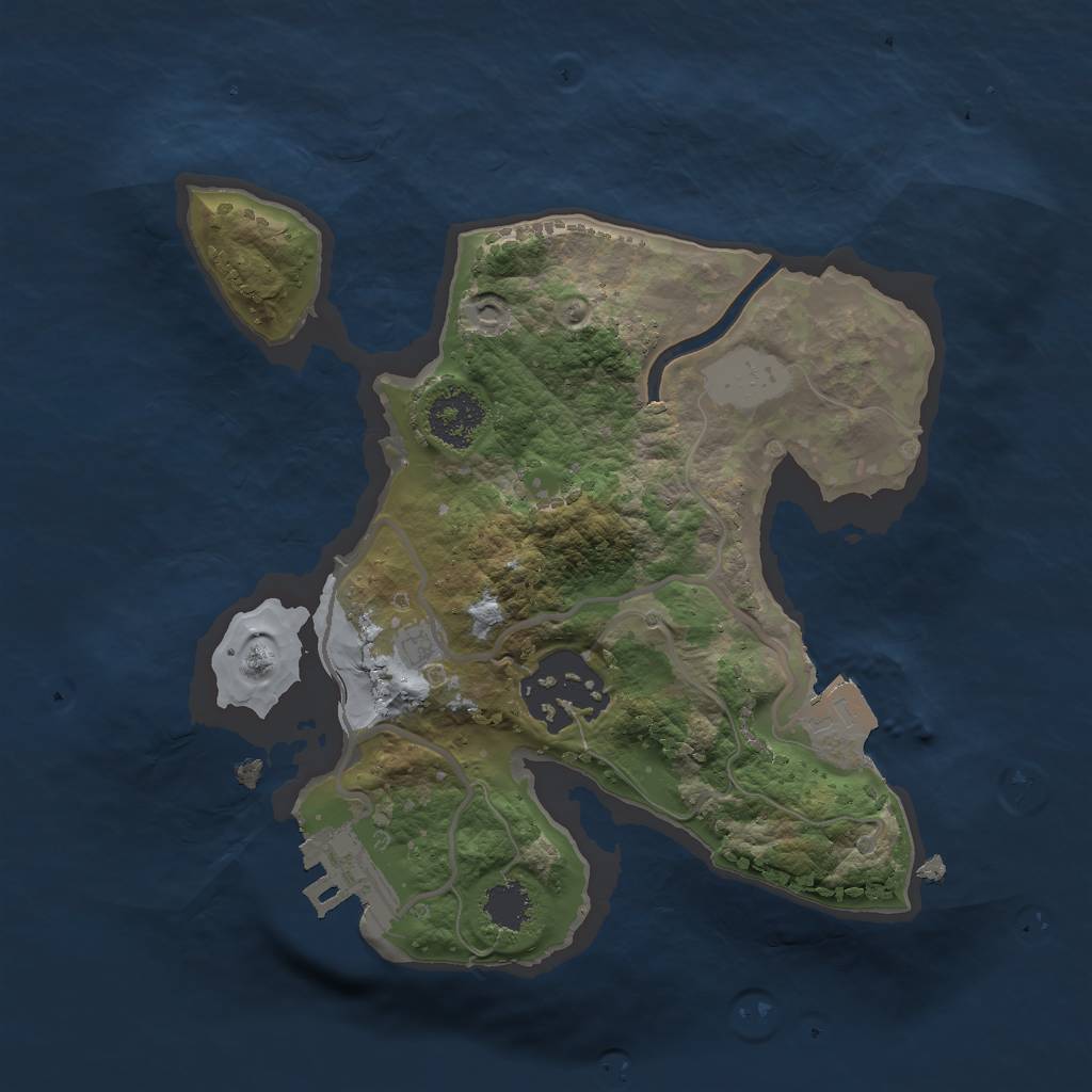 Rust Map: Procedural Map, Size: 2000, Seed: 31252426, 5 Monuments