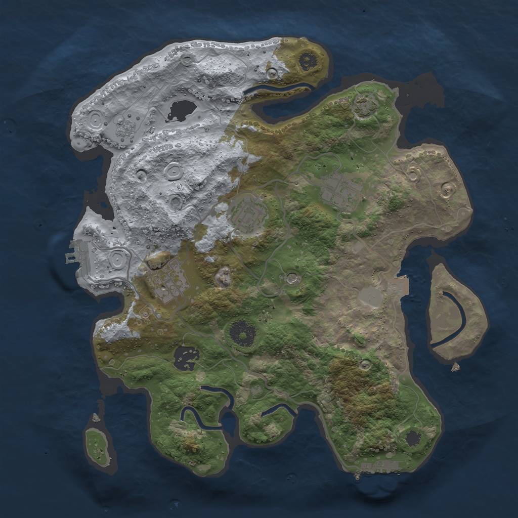 Rust Map: Procedural Map, Size: 3000, Seed: 1459499501, 12 Monuments