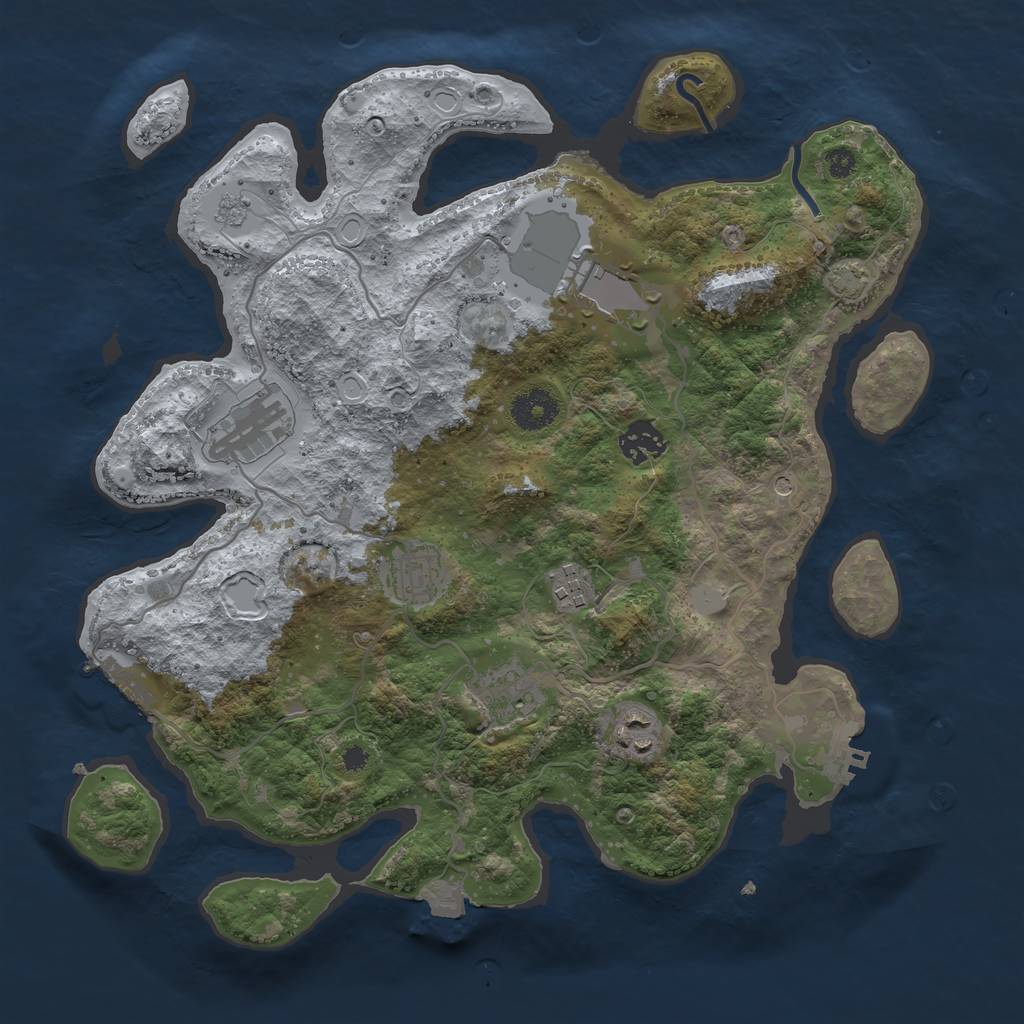 Rust Map: Procedural Map, Size: 3500, Seed: 1252019067, 15 Monuments