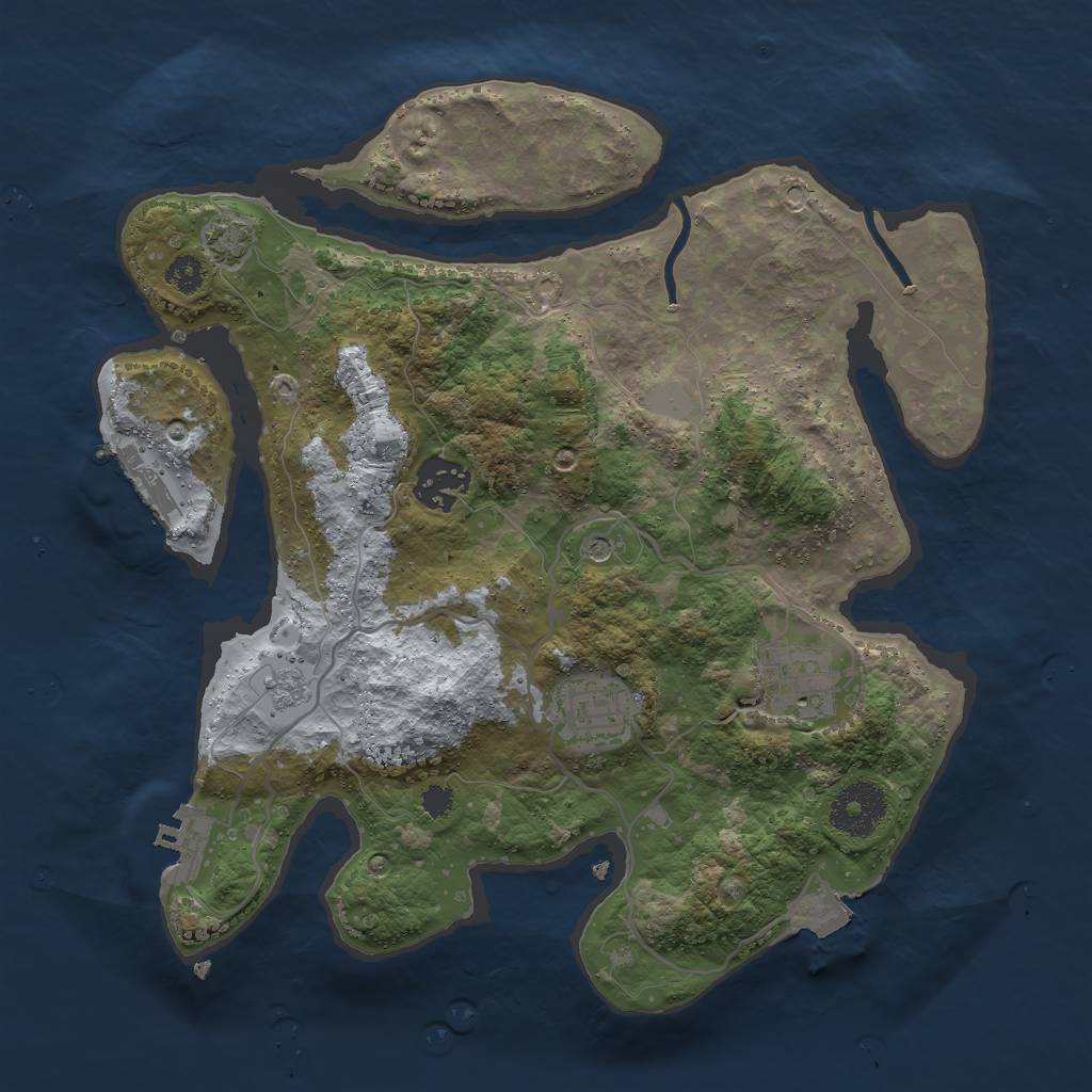 Rust Map: Procedural Map, Size: 3000, Seed: 354134544, 11 Monuments