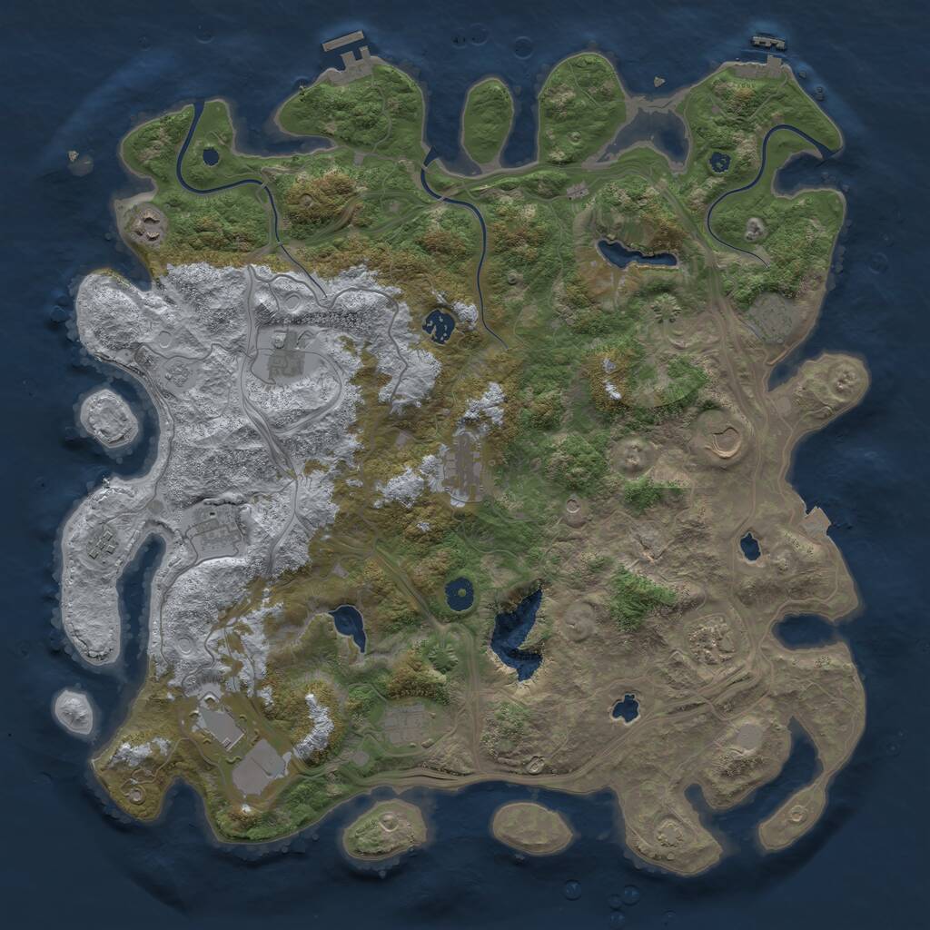 Rust Map: Procedural Map, Size: 4500, Seed: 984914615, 17 Monuments