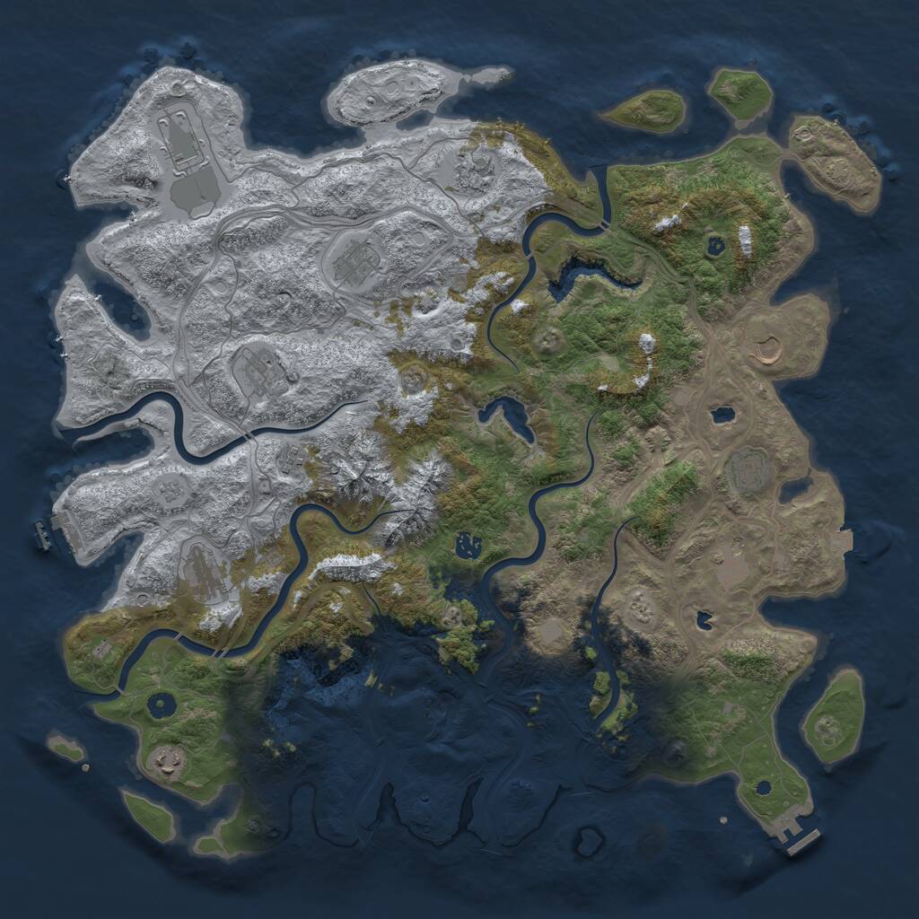 Rust Map: Procedural Map, Size: 5000, Seed: 28526, 17 Monuments