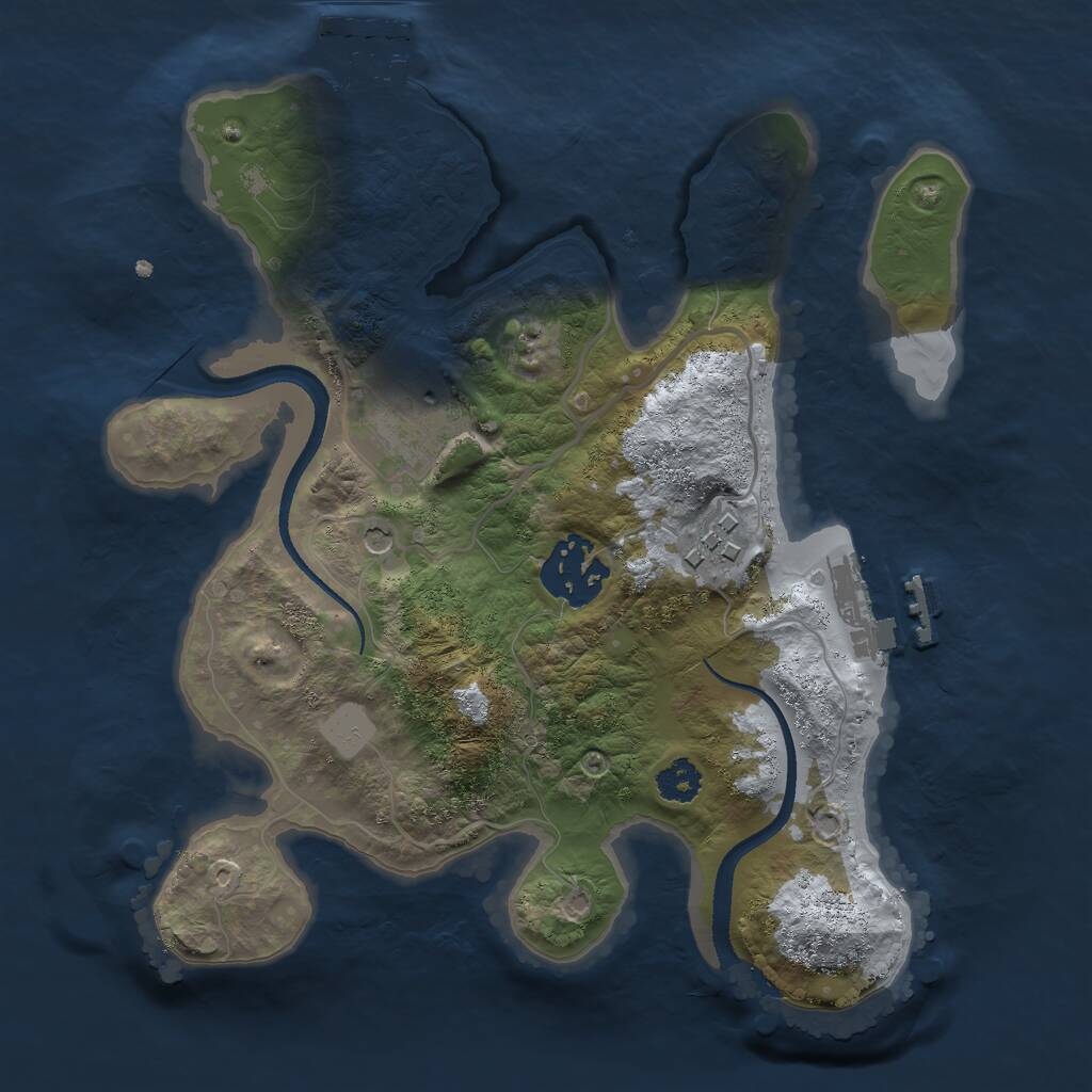 Rust Map: Procedural Map, Size: 2500, Seed: 335249189, 7 Monuments