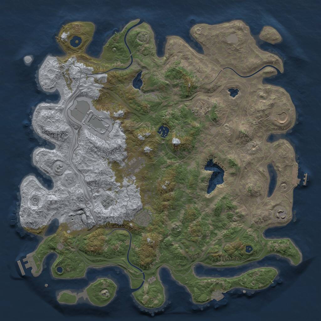 Rust Map: Procedural Map, Size: 4250, Seed: 284472586, 15 Monuments