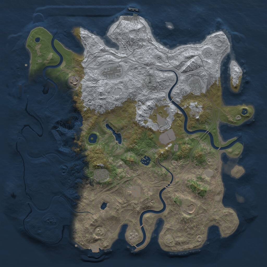 Rust Map: Procedural Map, Size: 4250, Seed: 8437641, 15 Monuments
