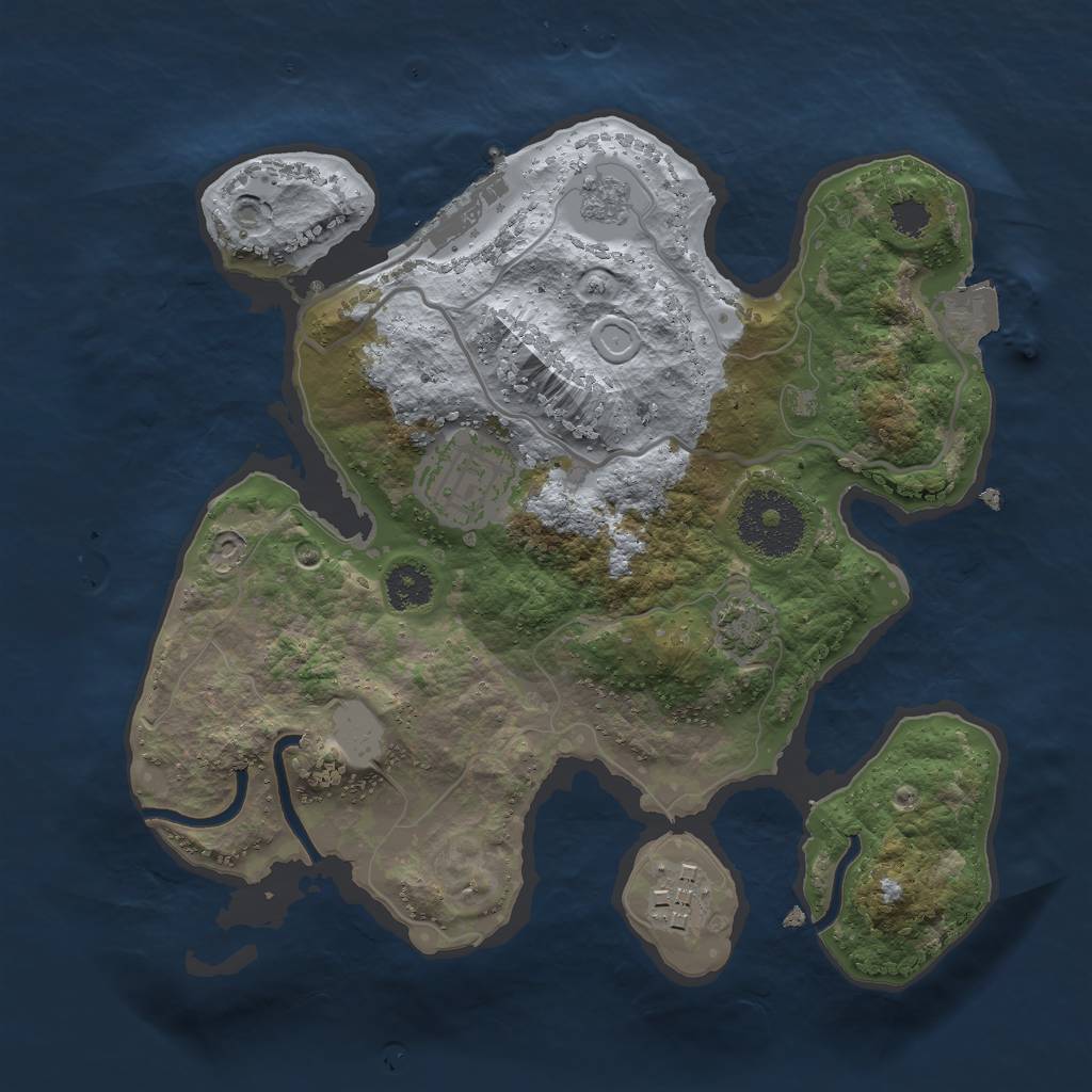 Rust Map: Procedural Map, Size: 2500, Seed: 549146502, 8 Monuments