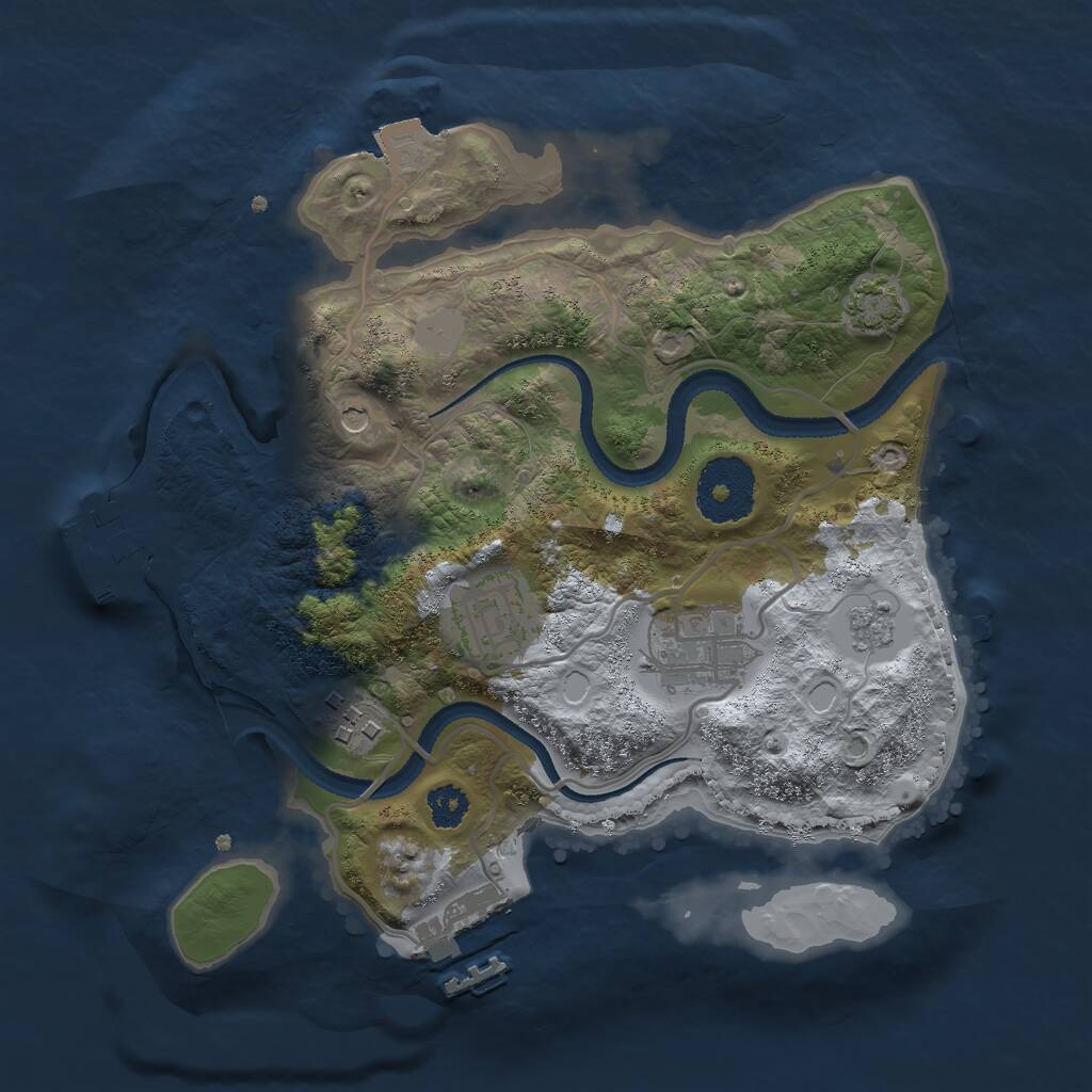 Rust Map: Procedural Map, Size: 2600, Seed: 1057510420, 9 Monuments