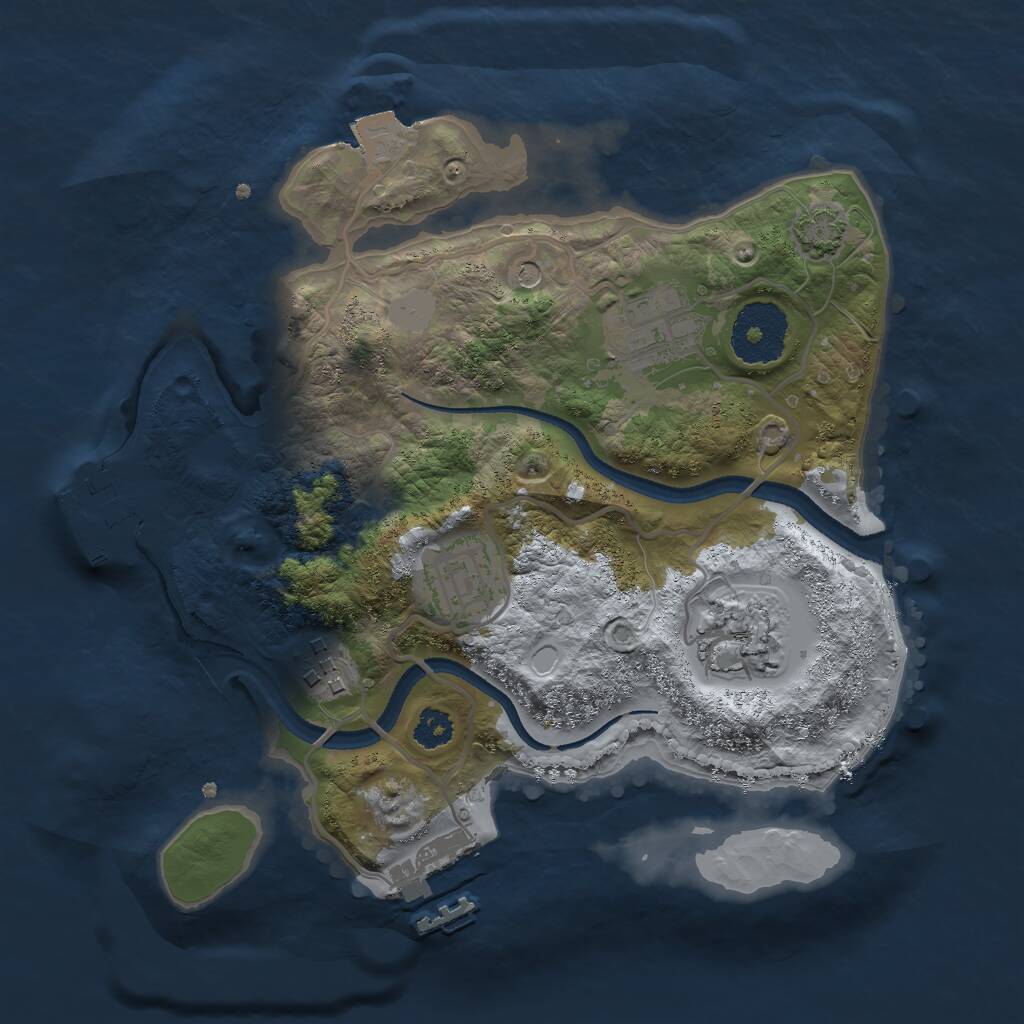 Rust Map: Procedural Map, Size: 2600, Seed: 1057510420, 9 Monuments