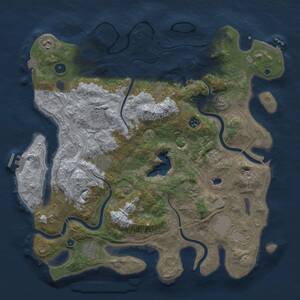 Thumbnail Rust Map: Procedural Map, Size: 4250, Seed: 2277353, 14 Monuments