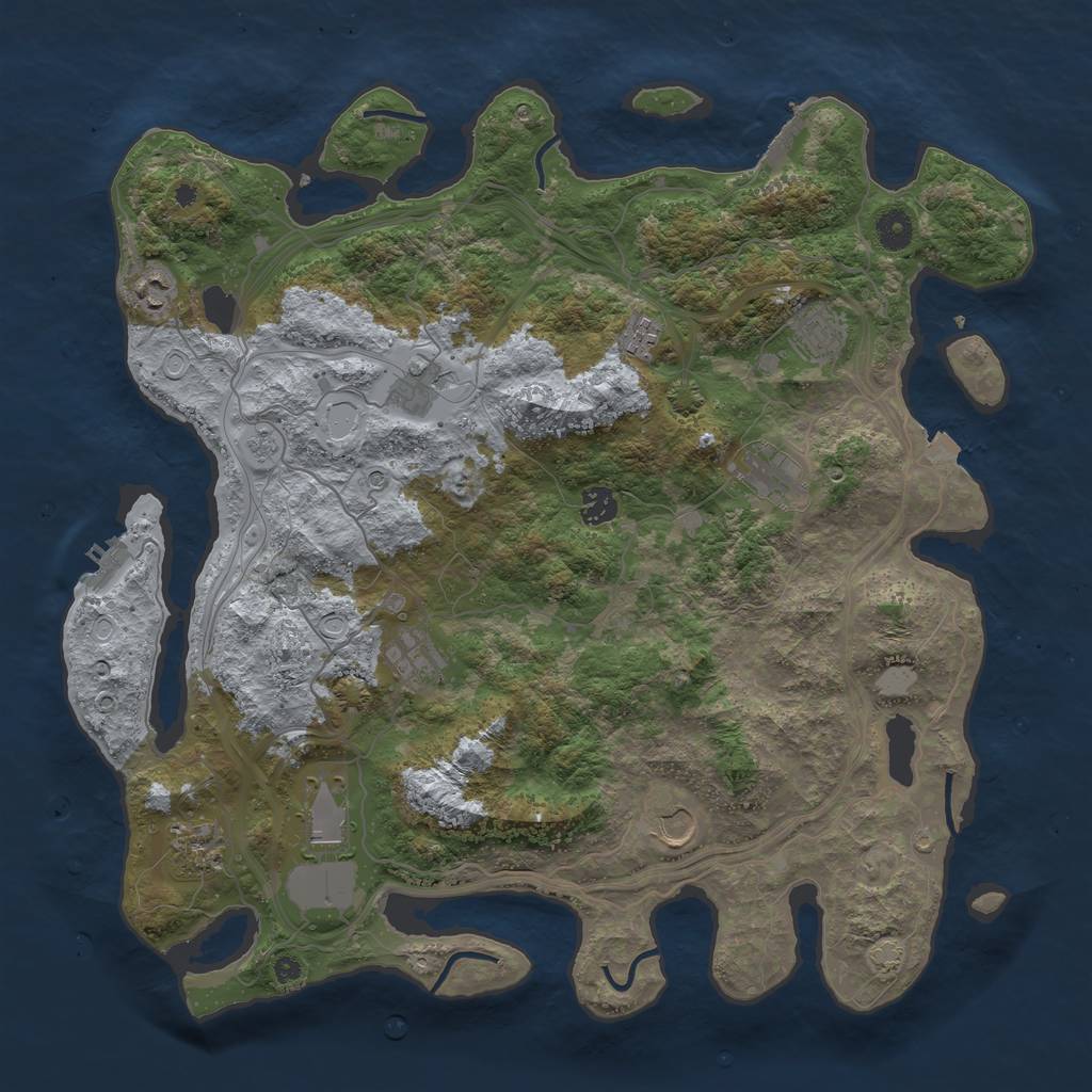 Rust Map: Procedural Map, Size: 4250, Seed: 2277353, 18 Monuments