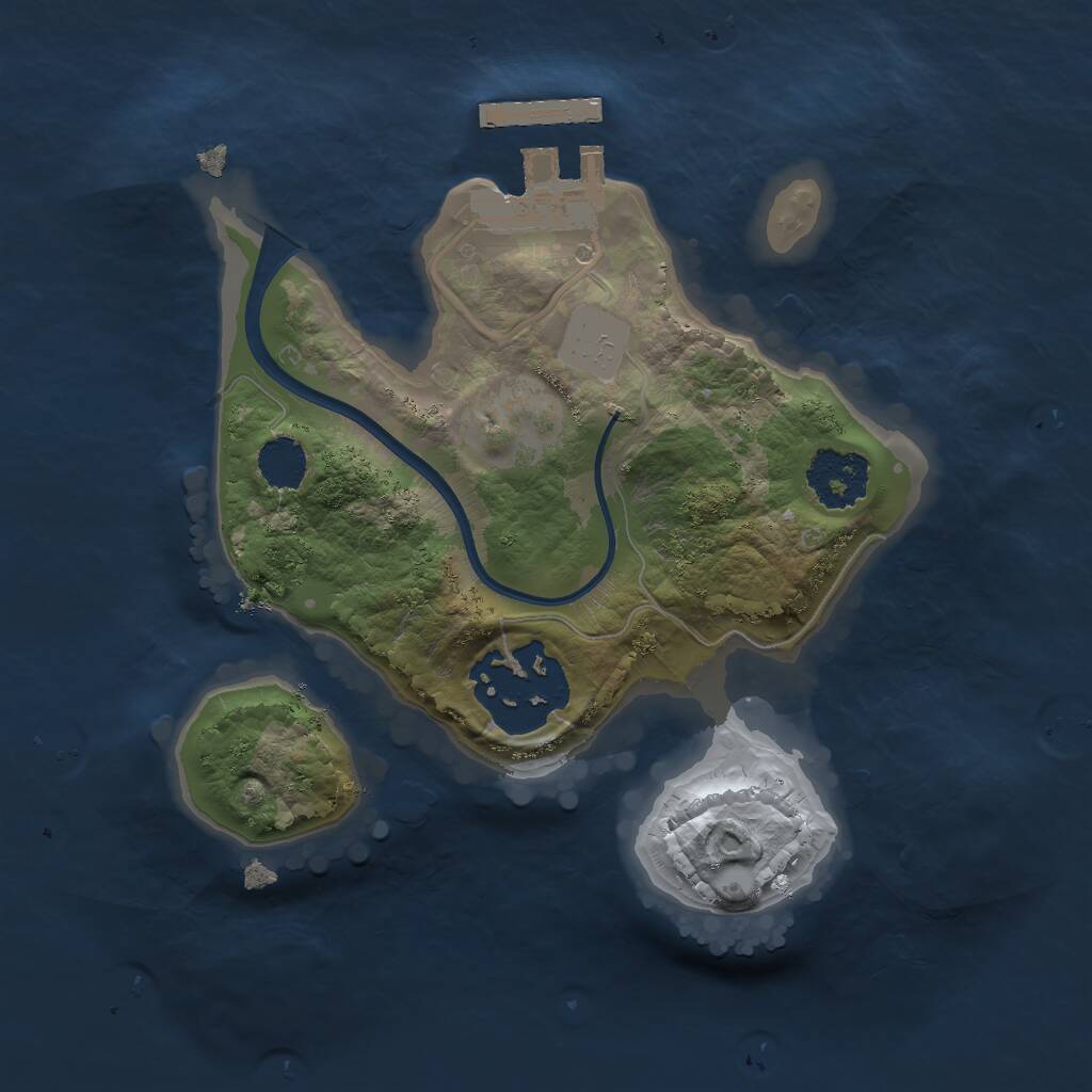 Rust Map: Procedural Map, Size: 1800, Seed: 1532173525, 3 Monuments