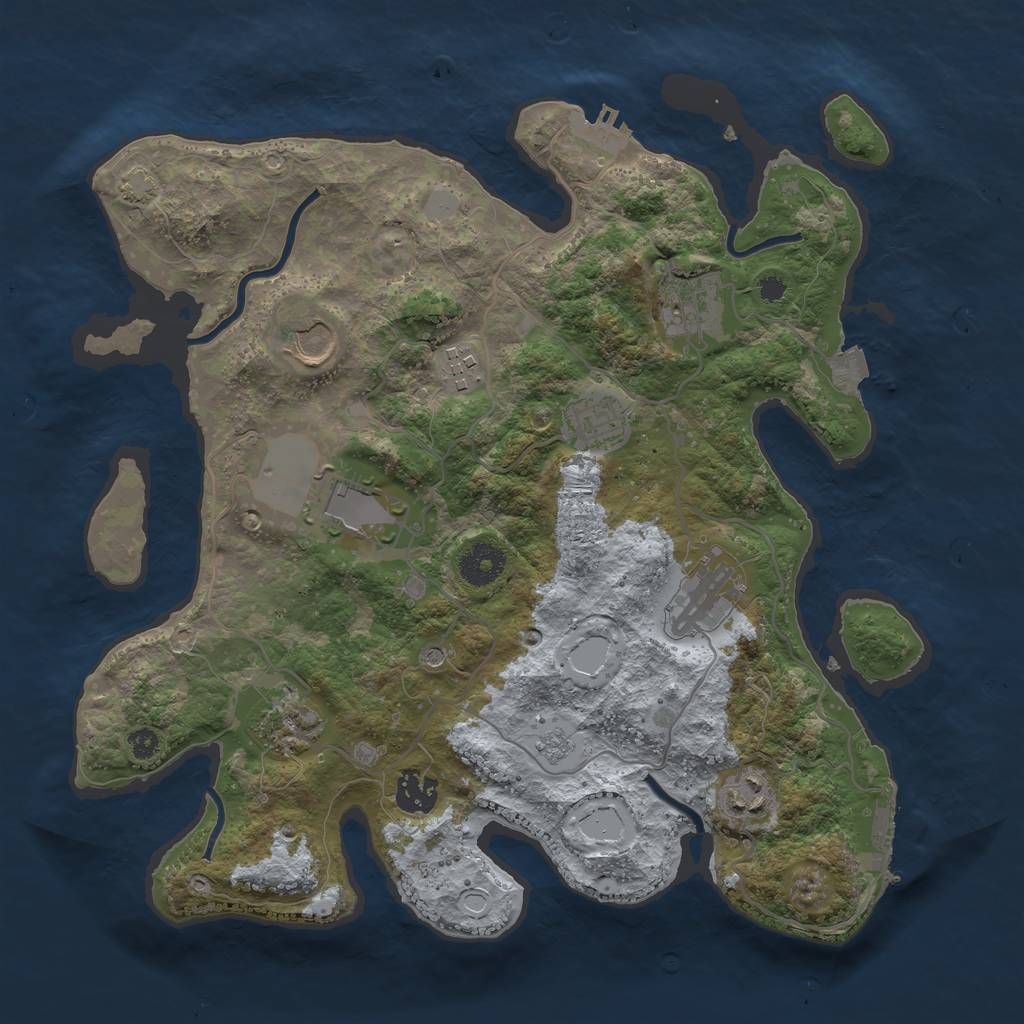 Rust Map: Procedural Map, Size: 3500, Seed: 1116331535, 17 Monuments