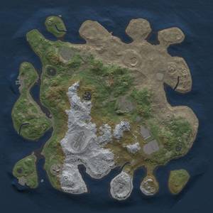 Thumbnail Rust Map: Procedural Map, Size: 3500, Seed: 1088831443, 15 Monuments