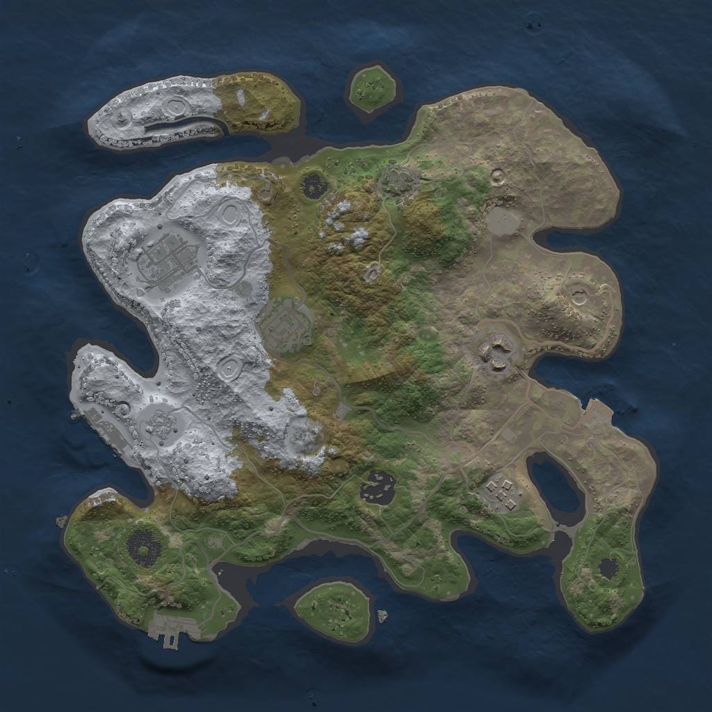 Rust Map: Procedural Map, Size: 3000, Seed: 302593856, 13 Monuments