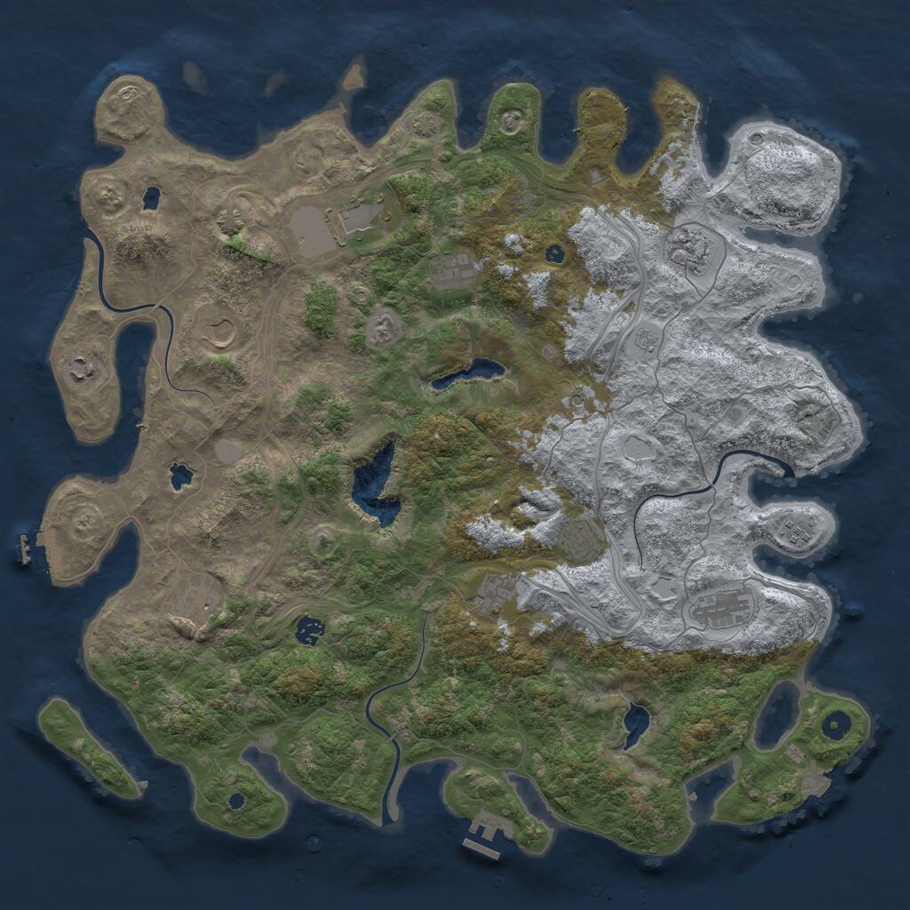 Rust Map: Procedural Map, Size: 4800, Seed: 962469767, 17 Monuments